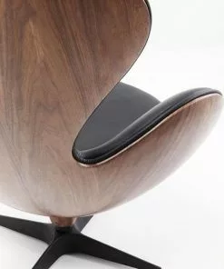 Kare Design Lounge Kääntyvä Nojatuoli, Musta/pähkinä -Huonekalu kauppa fotel obrotowy loung 43x114 cm czarno orzechowy 5