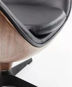 Kare Design Lounge Kääntyvä Nojatuoli, Musta/pähkinä -Huonekalu kauppa fotel obrotowy loung 43x114 cm czarno orzechowy 7