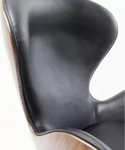 Kare Design Lounge Kääntyvä Nojatuoli, Musta/pähkinä -Huonekalu kauppa fotel obrotowy loung 43x114 cm czarno orzechowy 8