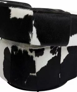 Kare Design Maye Pyörivä Nojatuoli, Lehmännahka, Musta-valkoinen -Huonekalu kauppa fotel obrotowy maye cow 76x86 cm czarno bialy 4