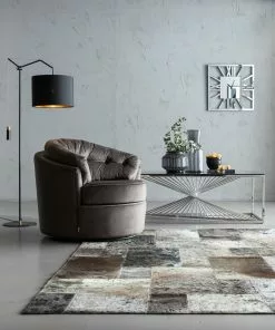 Kare Design Music Hall Kääntyvä Nojatuoli, Harmaa -Huonekalu kauppa fotel obrotowy music hall 90x71 cm szary 10