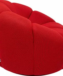 Kare Design Peppo Lounge Kääntyvä Nojatuoli Punainen -Huonekalu kauppa fotel obrotowy nowoczesny tapicerka czerwona 97x70 cm 3