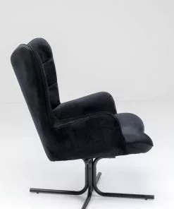 Kare Design Oscar Kääntyvä Nojatuoli - Samettia, Musta -Huonekalu kauppa fotel obrotowy oscar velvet 82x95 cm czarny 3