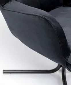 Kare Design Oscar Kääntyvä Nojatuoli - Samettia, Musta -Huonekalu kauppa fotel obrotowy oscar velvet 82x95 cm czarny 6