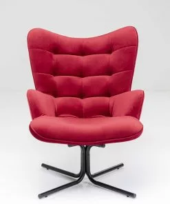 Kare Design Oscar Kääntyvä Nojatuoli - Samettia, Punainen -Huonekalu kauppa fotel obrotowy oscar velvet 82x95 cm czerwony 2