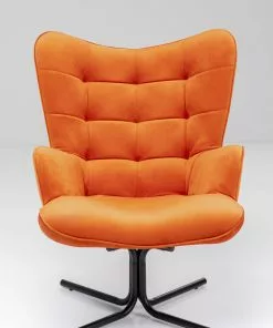 Kare Design Oscar Kääntyvä Nojatuoli - Samettia, Oranssi -Huonekalu kauppa fotel obrotowy oscar velvet 82x95 cm pomaranczowy 2