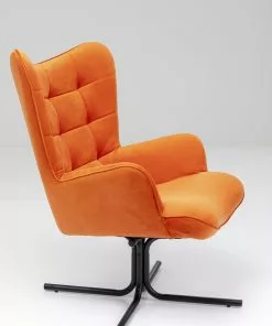 Kare Design Oscar Kääntyvä Nojatuoli - Samettia, Oranssi -Huonekalu kauppa fotel obrotowy oscar velvet 82x95 cm pomaranczowy 3