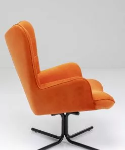 Kare Design Oscar Kääntyvä Nojatuoli - Samettia, Oranssi -Huonekalu kauppa fotel obrotowy oscar velvet 82x95 cm pomaranczowy 4