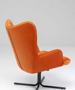 Kare Design Oscar Kääntyvä Nojatuoli - Samettia, Oranssi -Huonekalu kauppa fotel obrotowy oscar velvet 82x95 cm pomaranczowy 5