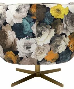 Kare Design Peony Flower Kääntyvä Nojatuoli, Keltainen -Huonekalu kauppa fotel obrotowy peony yellow 81x70 cm 5