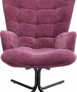 Kare Design Oscar Beere Kääntyvä Nojatuoli, Marjapuuron Värinen -Huonekalu kauppa fotel obrotowy pikowany tapicerowany uszak jagodowy 82x95 cm 2