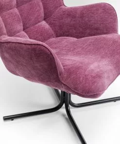 Kare Design Oscar Beere Kääntyvä Nojatuoli, Marjapuuron Värinen -Huonekalu kauppa fotel obrotowy pikowany tapicerowany uszak jagodowy 82x95 cm 6