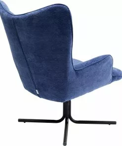 Kare Design Oscar Denim Kääntyvä Nojatuoli, Farkkusininen -Huonekalu kauppa fotel obrotowy pikowany tapicerowany uszak niebieski 82x95 cm 4