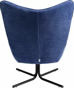 Kare Design Oscar Denim Kääntyvä Nojatuoli, Farkkusininen -Huonekalu kauppa fotel obrotowy pikowany tapicerowany uszak niebieski 82x95 cm 5