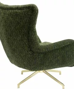 Kare Design Bellini Pyörivä Nojatuoli, Vihreä -Huonekalu kauppa fotel obrotowy pikowany zielony nogi zlote 80x90 cm 4