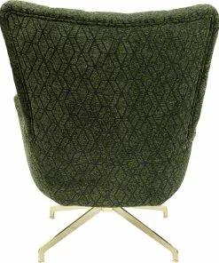 Kare Design Bellini Pyörivä Nojatuoli, Vihreä -Huonekalu kauppa fotel obrotowy pikowany zielony nogi zlote 80x90 cm 5