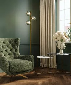 Kare Design Bellini Pyörivä Nojatuoli, Vihreä -Huonekalu kauppa fotel obrotowy pikowany zielony nogi zlote 80x90 cm 6 scaled