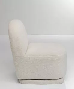 Kare Design Ted Pyörivä Tuoli - "teddykarvainen", Kermanvärinen -Huonekalu kauppa fotel obrotowy skandynawski kremowy 62x81 cm 3