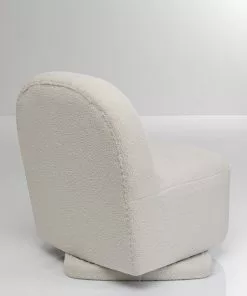 Kare Design Ted Pyörivä Tuoli - "teddykarvainen", Kermanvärinen -Huonekalu kauppa fotel obrotowy skandynawski kremowy 62x81 cm 4