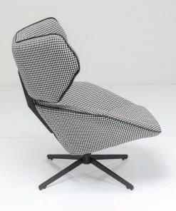 Kare Design Toledo Kääntyvä Nojatuoli, Musta/valkoinen -Huonekalu kauppa fotel obrotowy toledo 85x87 cm pepitka 4