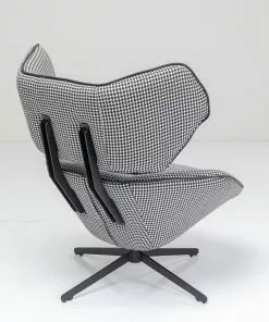 Kare Design Toledo Kääntyvä Nojatuoli, Musta/valkoinen -Huonekalu kauppa fotel obrotowy toledo 85x87 cm pepitka 5