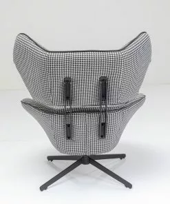 Kare Design Toledo Kääntyvä Nojatuoli, Musta/valkoinen -Huonekalu kauppa fotel obrotowy toledo 85x87 cm pepitka 6