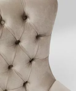 Kare Design Bellissima Pyörivä Nojatuoli - Samettia, Beige -Huonekalu kauppa fotel obrotowy welurowy pikowany bezowy nogi czarne 78x93 cm 8