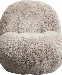 Kare Design Fluffy Pyörivä Nojatuoli, Beige -Huonekalu kauppa fotel obrotowy z tkaniny imitujacej futro 76x72 cm brazowy 2