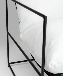 Kare Design Cuby Garden Nojatuoli Ulkokäyttöön, Valkoinen -Huonekalu kauppa fotel ogrodowy bialy rama stalowa czarna 71x85 cm 8