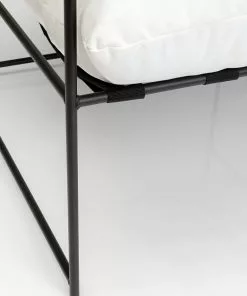 Kare Design Cuby Garden Nojatuoli Ulkokäyttöön, Valkoinen -Huonekalu kauppa fotel ogrodowy bialy rama stalowa czarna 71x85 cm 9