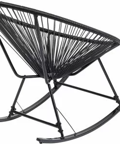 Kare Design Acapulco Keinutuoli, Musta -Huonekalu kauppa fotel ogrodowy bujany czarny nogi stalowe 73x85 cm 4