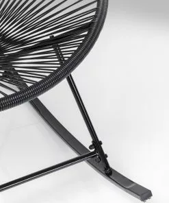 Kare Design Acapulco Keinutuoli, Musta -Huonekalu kauppa fotel ogrodowy bujany czarny nogi stalowe 73x85 cm 9