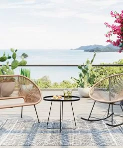 Kare Design Acapulco Keinutuoli, Natur -Huonekalu kauppa fotel ogrodowy bujany naturalny nogi stalowe czarne 73x85 cm 10 scaled