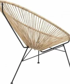 Kare Design Spaghetti Nature Nojatuoli -Huonekalu kauppa fotel ogrodowy spaghetti 73x87 cm naturalny nogi czarne 3