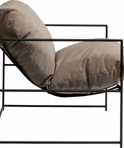 Kare Design Cuby Garden Nojatuoli Ulkokäyttöön, Harmaa -Huonekalu kauppa fotel ogrodowy szary rama stalowa czarna 71x85 cm 3