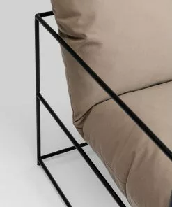 Kare Design Cuby Garden Nojatuoli Ulkokäyttöön, Harmaa -Huonekalu kauppa fotel ogrodowy szary rama stalowa czarna 71x85 cm 7