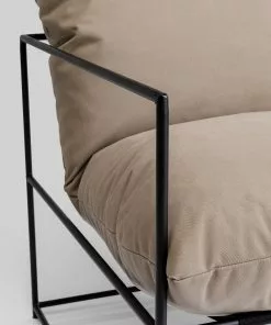 Kare Design Cuby Garden Nojatuoli Ulkokäyttöön, Harmaa -Huonekalu kauppa fotel ogrodowy szary rama stalowa czarna 71x85 cm 9