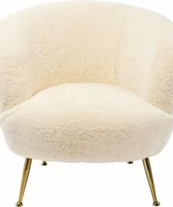 Kare Design Perugia Fur Nojatuoli -Huonekalu kauppa fotel perugia fur 78x77 cm bezowy 2