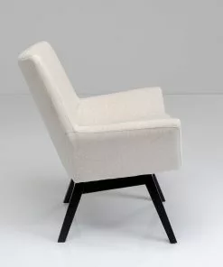 Kare Design Pixie Creme Nojatuoli, Kermanvärinen -Huonekalu kauppa fotel tapicerowany kremowy nogi czarne drewniane 75x78 cm 3