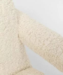 Kare Design Sascha Tuoli - "teddykarvainen", Kermanvärinen -Huonekalu kauppa fotel tapicerowany skandynawski kremowy nogi czarne 61x75 cm 7