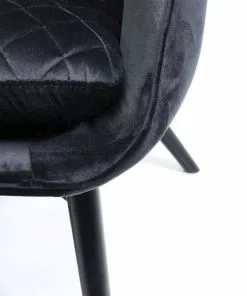 Kare Design Tudor Nojatuoli, Samettia, Musta -Huonekalu kauppa fotel tudor velvet 78x100 cm czarny 12