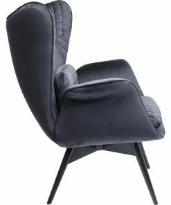 Kare Design Tudor Nojatuoli, Samettia, Musta -Huonekalu kauppa fotel tudor velvet 78x100 cm czarny 5