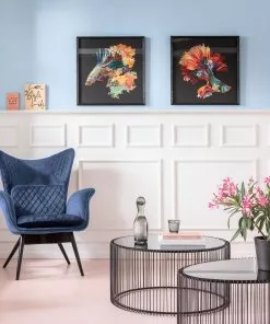 Kare Design Tudor Nojatuli - Samettia, Sinivihreä -Huonekalu kauppa fotel tudor velvet 78x100 cm niebiesko zielony 12