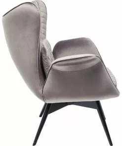 Kare Design Tudor Nojatuoli, Samettia, Hopeanharmaa -Huonekalu kauppa fotel tudor velvet 78x100 cm srebrnoszary 6