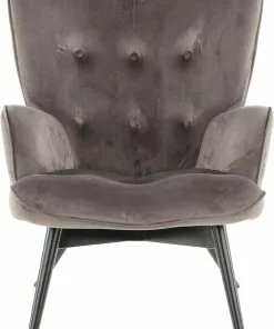 Kare Design Black Vicky Velvet Nojatuoli Harmaa -Huonekalu kauppa fotel vicky 59x92 cm szary nogi czarne 2