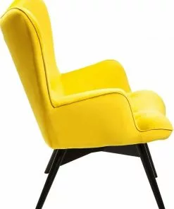Kare Design Black Vicky Velvet Nojatuoli, Keltainen -Huonekalu kauppa fotel vicky 59x92 cm zolty 3