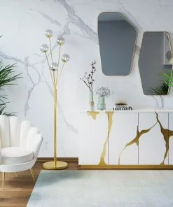 Kare Design Water Lily Nojatuoli - Beige, Kulta -Huonekalu kauppa fotel water lily 83x77 cm bezowy 13