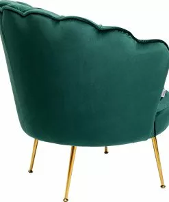 Kare Design Water Lily Nojatuoli - Tummanvihreä, Kulta -Huonekalu kauppa fotel water lily 83x77 cm ciemnozielony 4