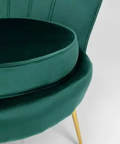 Kare Design Water Lily Nojatuoli - Tummanvihreä, Kulta -Huonekalu kauppa fotel water lily 83x77 cm ciemnozielony 7