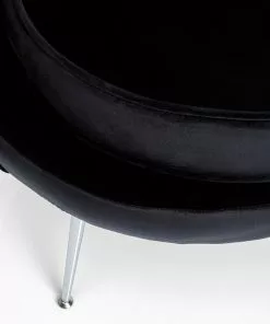 Kare Design Water Lily Nojatuoli - Musta, Kromi -Huonekalu kauppa fotel water lily 85x83 cm czarny nogi srebrne 6